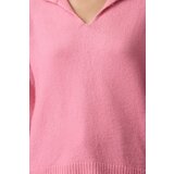 Trendyol Pink Wool Wide Pattern Polo Neck Basic Knitwear Sweater | shoptok.hr