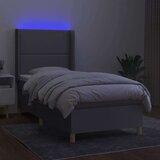  Box spring s madracem LED svjetlosivi 100x200 cm tkanina | shoptok.hr
