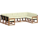  Set vanjskih sofa 9 pcs Prirodna i krem Čvrsto drvo akacije | shoptok.hr