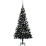  Umjetno božićno drvce LED sa setom kuglica crno 180 cm PVC | shoptok.hr