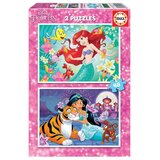 Disney Princess Puzzle - Ariel i Jasmine (2 puzzla), 2 x 48 dijelova | shoptok.hr