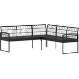  Sjedeća garnitura za vrt 2 pcs Crna i Krema Poli Rattan Čelik | shoptok.hr
