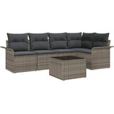 vidaXL Garnitura za vrt od 5 dijelova s jastučićima crna poli ratan, Dvosjed vrtna sofa s pohranom i jastučićima siva poli ratan | shoptok.hr