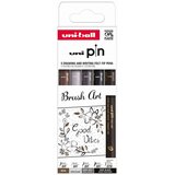 UNI ball Marker Uni pin set crni EFB/BR, svijetlo sivi BR, tamno sivi BR, sepia BR Brush Art 5/1 | shoptok.hr