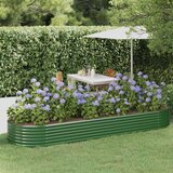 vidaXL visoka greda iz prašno premazanega jekla 322x100x36 cm zelena | Shoptok.si