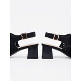 GOODIN Black suede heeled sandals | shoptok.hr