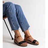 Gemre Black sandals on a low cork wedge Malada | ePonuda.com