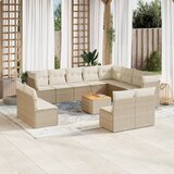 Maison Chic Seti vrtnega pohištva - Vrtna garnitura - Vrtni pohištvo set 13-delna z blazinami bež poli ratan, (21809162) | Shoptok.si