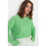 Trendyol Green Crop Knitwear Sweater Cene