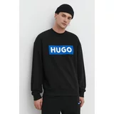 Hugo Blue Bombažen pulover moška, črna barva