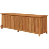  Kutija za pohranu s kotačima 150x50x58 cm od drva bagrema | shoptok.hr