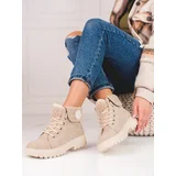 SHELOVET Women's trappers with sheepskin