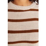 Trendyol Curve Stone Striped Relax Pattern Off Shoulder Knitwear Sweater | Eponuda.ba