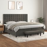  The Living Store Box spring postelja z vzmetnico temno siva 200x200 cm žamet - Box Spring Postelja, (21449992) Cene