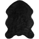 vidaXL Lažni Ovčji Tepih Crna 80 x 120 cm Poliester Cijene