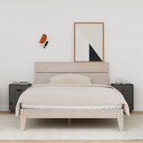 vidaXL Nočna omarica 2 kosa siva 40x34x55 cm trdna borovina Cene