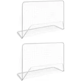 Nogometni goli 2 kosa z mrežo jeklo 182x61x122 cm bele barve, (20608775)