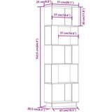 Ormarić za knjige / pregrada sivi 51x25x163 5 cm od borovine | shoptok.hr