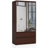 AKORD Garderobna Omara, 2 Vrata, 2 Predala In 2 Ogledali, Wenge, (5000331732) | Shoptok.si