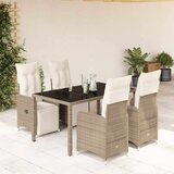 vidaXL vrtna bistro garnitura 5-delna z blazinami rjav poli ratan | Shoptok.si