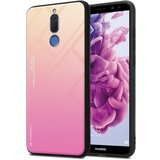  Ohišje, združljiv s Huawei v rumeni - roza - dvobarvni zaščitni pokrov iz silikona TPU in hrbta iz kaljenega stekla, (20573923) | Shoptok.si