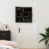  Zidni ormarić za nakit s ogledalom crni 37,5x10x67 cm | Eponuda.com