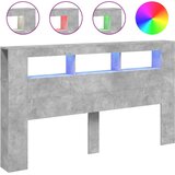  LED uzglavlje siva boja betona 180x18,5x103,5 cm | Eponuda.com