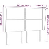 Uzglavlje s ušima tamnosivo 147x23x118/128 cm od tkanine | shoptok.hr