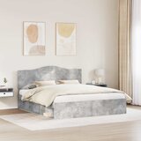  Krevetna konstrukcija Beton 180 x 200 cm Čvrsto borovo drvo | shoptok.hr