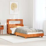 vidaXL Posteljni okvir z vzglavjem voščeno rjava 75x190 cm borovina, (21304061) | Shoptok.si