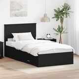  Konstrukcija postelje z vzglavjem Črna in srebrna 100 x 200 cm, (5000103375) | Shoptok.si