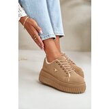 Boto Women's Insulated Sneakers On Chunky Sole With Gold Detail Brown Lotira | shoptok.hr