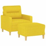  Fotelja s tabureom svjetložuta 60 cm od tkanine | Eponuda.com