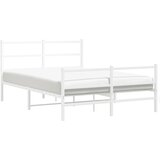  Metalni okvir kreveta uzglavlje i podnožje bijeli 140 x 190 cm | shoptok.hr