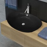 vidaXL Črni Luksuzni Keramični Umivalnik Ovalni z Izlivanjem 59 x 38,5 cm, (21409101) Cene