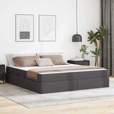  Krevet s madracem i skladištem s pohranom 2 kom. Siva Koža 180 x 200 cm | Shoptok.si