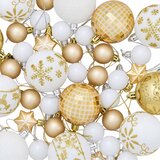  Set božićnih kuglica 88 kom. Zlatna i bijela Ø 6 cm Plastika | shoptok.hr