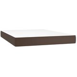  Madrac s džepičastim oprugama srednje tvrdoće smeđi 140x190x20cm umjetna koža | shoptok.hr