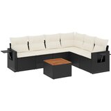  7-dijelni set vrtnih sofa od poliratana s jastucima crni | shoptok.hr