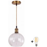 Brilagi LED luster na sajli RETRO GLASS 1xE27/60W/230V prečnik 25 cm zlatna/prozirna Cene