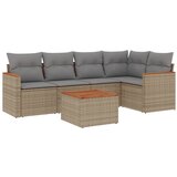 Maison Chic Seti vrtnega pohištva - Vrtna garnitura - Vrtni pohištvo set 6-delna z blazinami bež poli ratan, (21813613) | Shoptok.si