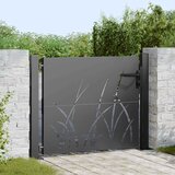 vidaXL vrtna vrata črna 105 x 100 cm jeklo s prašnim premazom | Shoptok.si