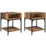 vidaXL Nočna omarica 2 pcs Star les 40 x 40 x 50 cm Konstruiran les, (5000091633) | Shoptok.si