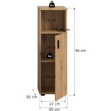 MID.YOU Srednje Visoka Omara Mone, Barva Hrasta | Shoptok.si