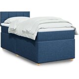 vidaXL Box spring postelja z vzmetnico modra 80x200 cm blago, (21291248) | Shoptok.si