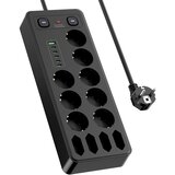 INF Evropski podaljšek z USB in Type-C priključki, zaščita pred preobremenitvijo Black, (5000243351) | Shoptok.si