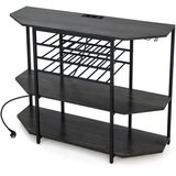 Costway Kuhinjski regal za vino z dvema policama 120 x 40 x 92 cm, (5000008841) | Shoptok.si