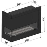  InFire - Ugaoni BIO kamin 45x60 cm 3kW crna | Eponuda.com