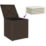  Vrtni stolci s jastucima 2 kom smeđi 40x40x43 cm poliratan | shoptok.hr
