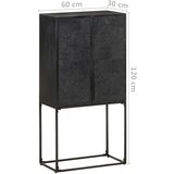  Komoda crna 60 x 30 x 120 cm od masivnog drva bagrema i manga | shoptok.hr